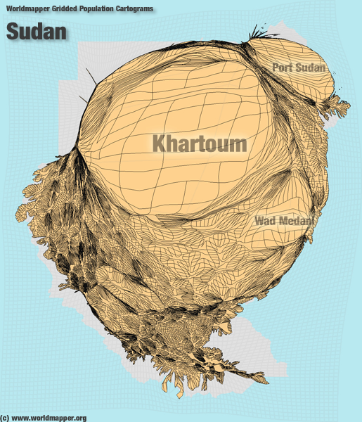Sudan Bevölkerung Verteilung